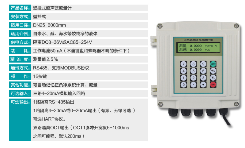 MIK-1158R超声波冷热量表详情参数