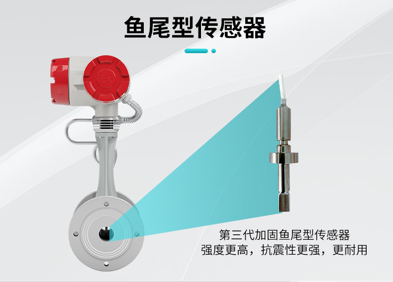 米科涡街流量计鱼尾型传感设计